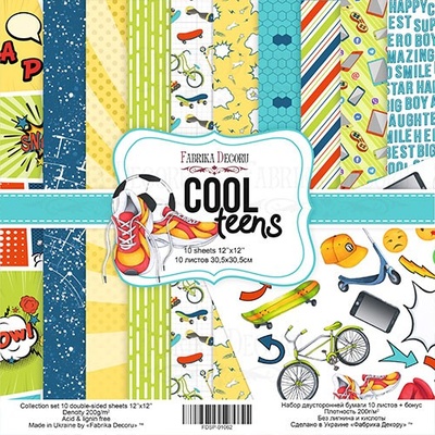 Набор скрапбумаги Cool Teens, 30,5x30,5 см, TM Fabrika Decoru