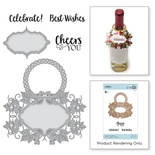Ножи для вырубки + штампы от Spellbinders - Vineyard Wine Bottle Tag Stamp and Die Set.