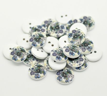 Деревянная пуговица Multicolor Flower B17608, диаметр 15 мм, 1 шт.