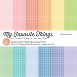 Набор бумаги My Favorite Things - Graphic Grid Pastels Paper Pack, размер 15х15 см, 24 листа.