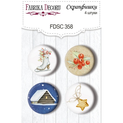 Скрапфишки набор 4шт Awaiting Christmas 2 #358, ТМ Фабрика Декору