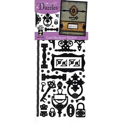 Набор наклеек-высечек HOTP - Card Hardware Dazzles Black, размер 10х23 см, 49 шт., цвет черный.
