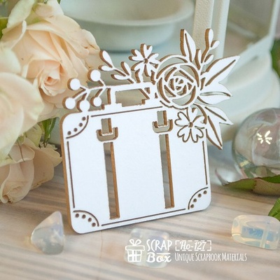 Чипборд ScrapBox - Чемодан с цветами Ho-127