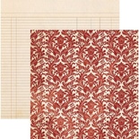 Лист скрапбумаги My Mind's Eye Red Damask, 30х30 см, двусторонняя