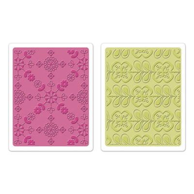 Набор папок для тиснения Sizzix - Textured Impressions Embossing Folders 2PK - Kaleidoscope Blooms Set, 2 шт.