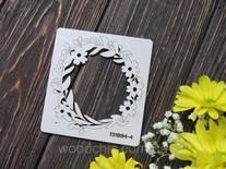 Чипборд венок с цветочками от WOODchic, 9х10 см