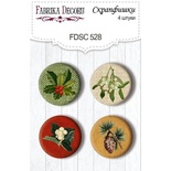 Скрапфишки набор 4шт Winter botanical diary 528, ТМ Фабрика Декора