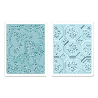 Набор папок для тиснения Sizzix - Textured Impressions Embossing Folders 2PK - Free Spirit Florals Set, 2 шт.