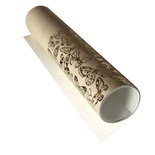 Отрез кожзама с тиснением  золотой фольгой Golden Butterflies Beige 50 х 25 см, ТМ Фабрика Декора