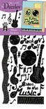 Набор наклеек-высечек HOTP - Music Dazzles Black, размер 10х22,5 см, 33 штуки