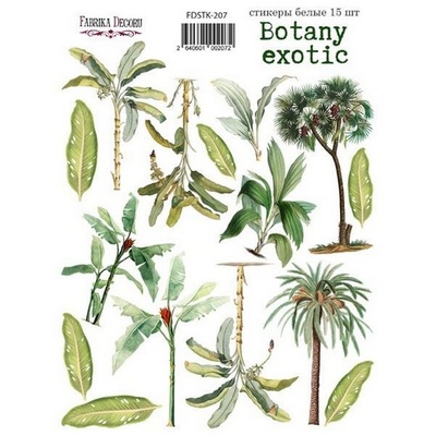 Набор наклеек (стикеров) 15 шт Botany exotic 207, ТМ Фабрика Декора