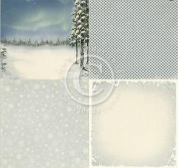 Лист односторонней бумаги от Pion Design - Northern lights  -  Wintertime in Swedish Lapland