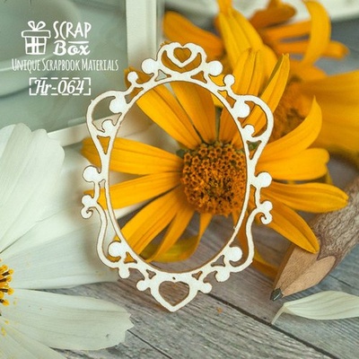 Чипборд ScrapBox - маленькая рамка с сердечком Hr-064