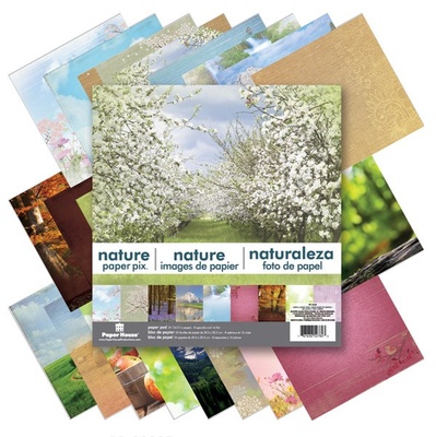Набор двусторонней скрапбумаги от Paper House - Nature Paper Pad, 30,5x30,5 см, 24 шт