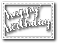 Ножи от Memory Box - Stitched Happy Birthday Rectangle craft die