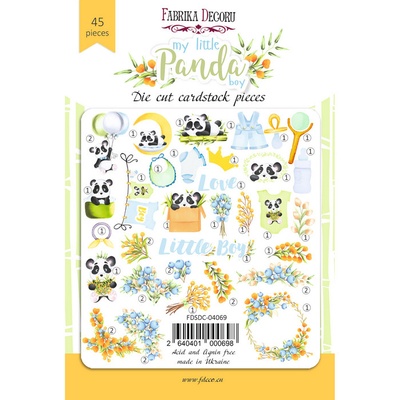 Набор высечек коллекция My little panda boy 45 шт, ТМ Фабрика Декора