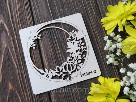 Чипборд рамка осень от WOODchic, 9х9,5 см