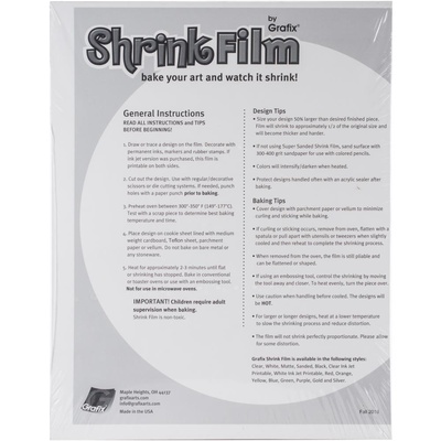 Прозорий шринк пластик від Grafix Shrink Plastic 8.5"X11" (21.5х27.9см), 1 аркуш