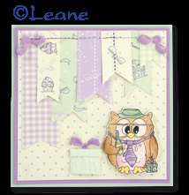 Акриловый штамп от LeCreaDesign - Owlie's, "Popco at Party" - Сова и праздник