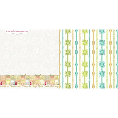 Лист двусторонней скрапбумаги Webster's Pages - Postcards from Paris -Avenue de Champs? 30х30 см