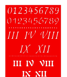 Трафарет - Набор цифр1 , 15*20см