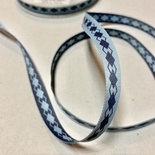 Лента от American Crafts двусторонняя в ромбики, сине-голубая, ширина 9,5мм, 90 см