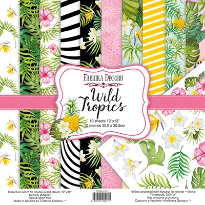 Набор скрапбумаги Wild Tropics 30,5x30,5см, ТМ Фабрика Декору