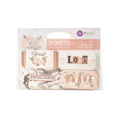 Билетики Prima - Apricot Honey - Die-Cut Paper Tickets, 36 штук