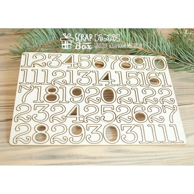 Чипборд ScrapBox - Набор чисел для рождественского календаря (advent calendar) Hi-320