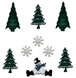 Набор декоративных пуговиц Dress It Up - Evergreen