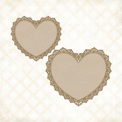 Чипборд Blue Fern Studios - Frilly Hearts