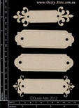 Чипборд от Dusty Attic - Name Plates №5, 4 шт.