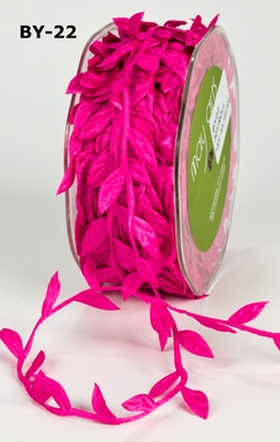 Лента LEAVES, цвет FUCHSIA, 90см (дина листика 12 мм)