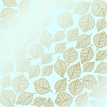 Лист односторонней бумаги с фольгированием Golden Delicate Leaves Mint, ТМ Фабрика Декора