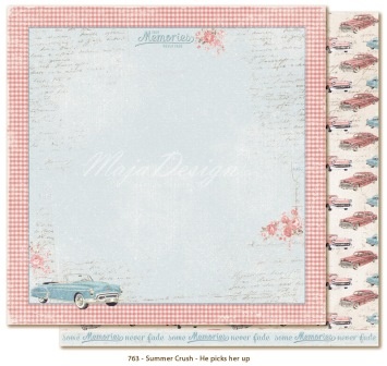 Двусторонний лист бумаги для скрапбукинга от Maja Design - Summer Crush - He picks her up, 30x30 см