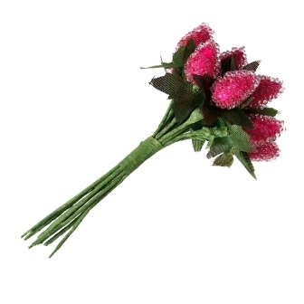 Ягодки цвета фуксии, 12х1.5см, 1 связка, 12шт.