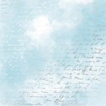 Аркуш одностороннього паперу зі срібним тисненням, дизайн Silver Text, Azure water, 30,5см х 30,5см, ТМ Фабрика Декору