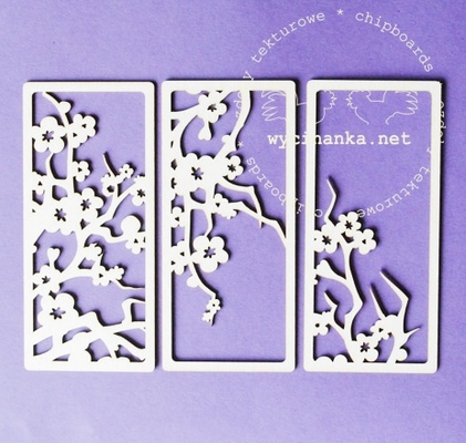 Чипборд от Wycinanka - Вишневый цвет, рамки, 3 шт