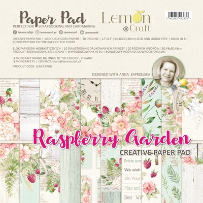 Набір паперу для скрапбукінгу Lemoncraft - Raspberry Garden, 30.5х30.5 см