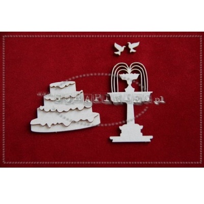 Чипборд Scrapiniec - Свадебный набор Just Married, 17 элементов