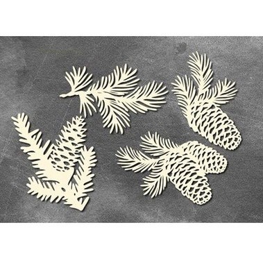 Набор чипбордов Winter botanical diary 760, 10х15 см, цвет молочный, ТМ Фабрика Декора