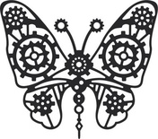Нож для вырубки от Cheery Lynn Designs - Gears Butterfly (Steampunk Series)