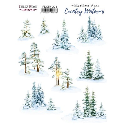 Набір наклейок (стікерів) 9шт Country winter #271