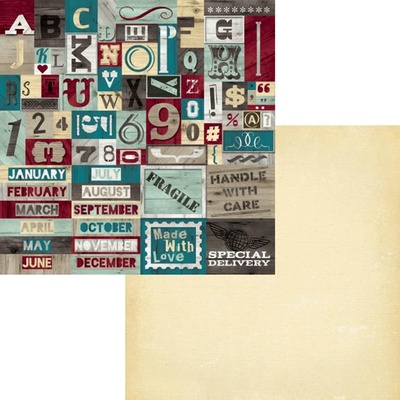 Лист двусторонней скрапбумаги Fancy Pants - Timbergrove Bits-n-Pieces Paper, 30х30 см