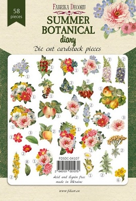 Набор высечек коллекция Summer botanical diary 58 шт, ТМ Фабрика Декора