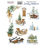 Набір наклейок (стікерів) 9шт Country winter #268
