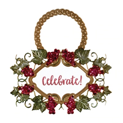 Ножи для вырубки + штампы от Spellbinders - Vineyard Wine Bottle Tag Stamp and Die Set.