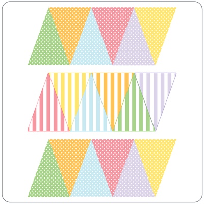 Бумажные украшения - Флажки "Summer Pastel Mini", цвета пастельные,  36 шт.