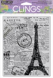 Резиновый штамп Hero Arts - Newspaper Eiffel Tower, c оснасткой