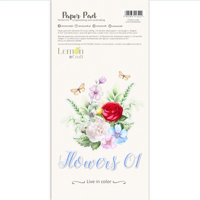 Набір паперу для скрапбукінгу Lemoncraft - Flowers 01, 15.2х30.5 см, елементи для вирізання